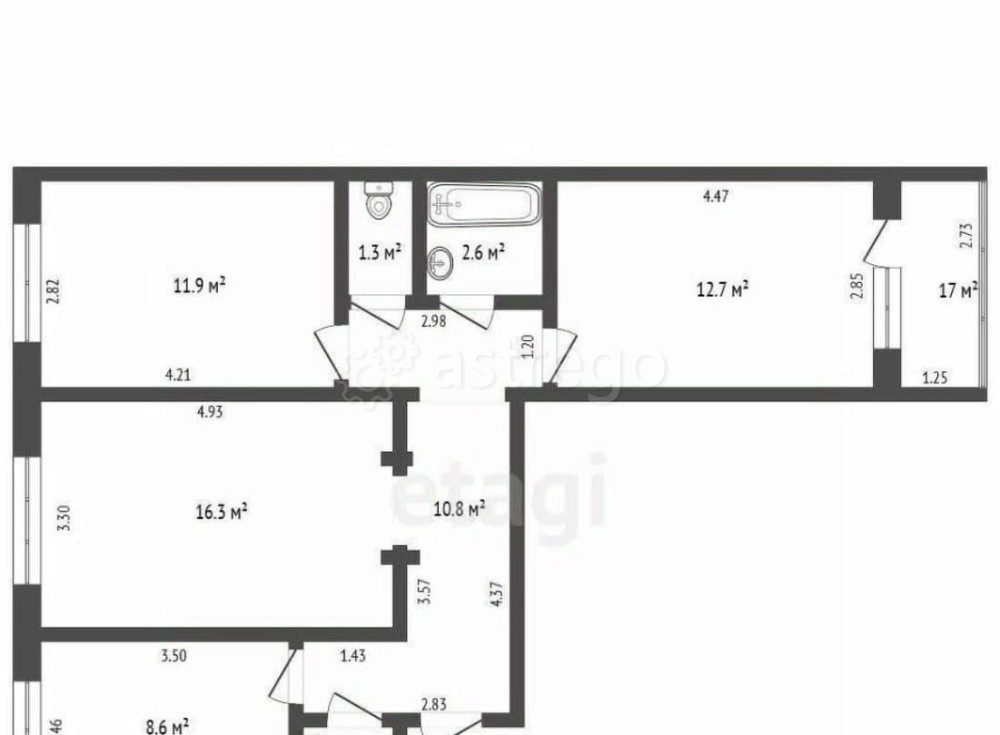 3-комн. квартира, 66.6 м2, 6/9 эт. Стерлитамак - изображение 3