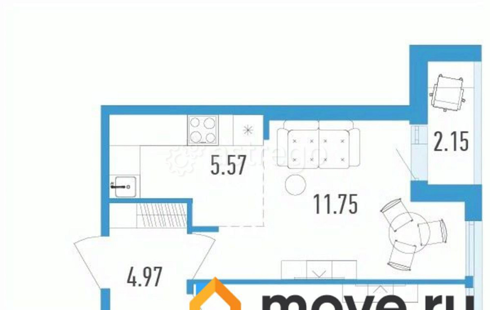 2-комн. квартира, 42.76 м2, 2/12 эт. Санкт-Петербург - изображение 1