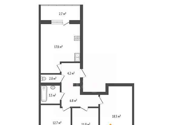 3-комн. квартира, 81.23 м2, 3/4 эт. Котлас