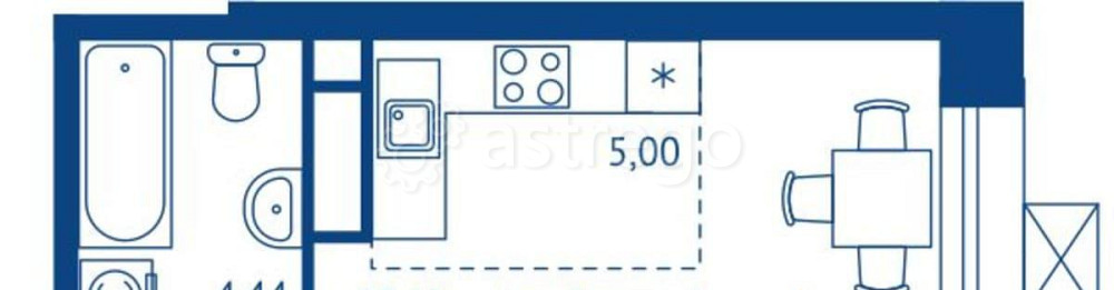 Студия, 32.66 м2, 4/22 эт. Королев - изображение 2