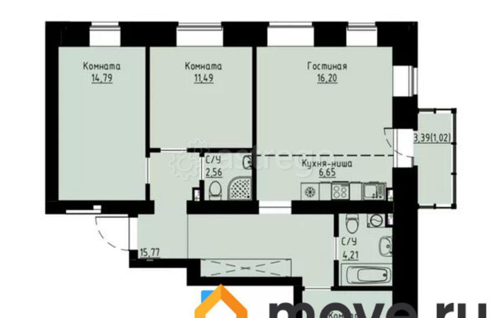 4-комн. квартира, 87.6 м2, 6/8 эт. Красноярск - изображение 1