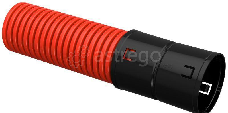 Труба гофрированная двустенная ПНД d 90 мм с муфтой красн. (уп.50 м) IEK CTG12-090-K04-050-R Екатеринбург - изображение 1