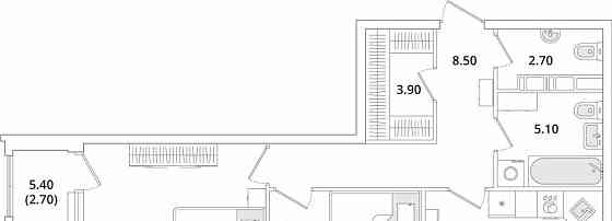 2-комн. квартира, 69 м2, 9/13 эт. Санкт-Петербург