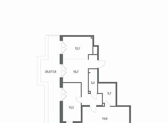 3-комн. квартира, 79.7 м2, 8/8 эт. Санкт-Петербург