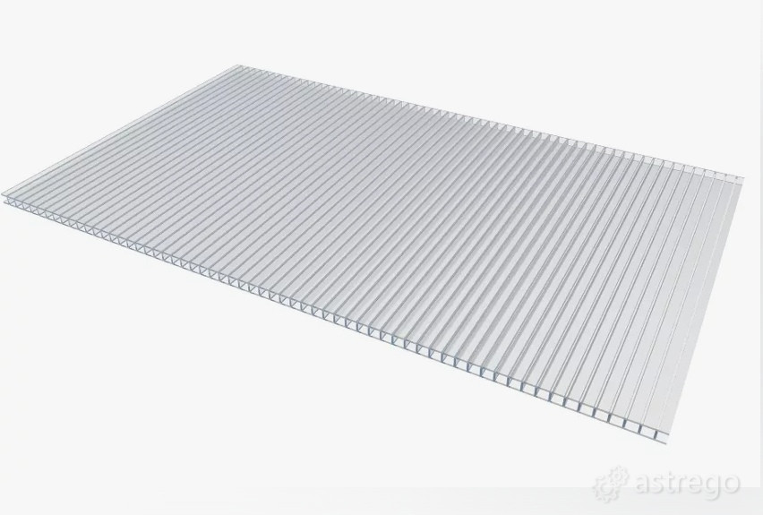 Поликарбонат Сотовый 4 мм 0.42 кг/м² 6000*2100 мм Прозрачный (Multigreen) БНП 1-й сорт Омск - изображение 1