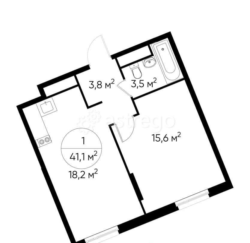 1-комн. квартира, 41 м2, 17/17 эт. Москва - изображение 1