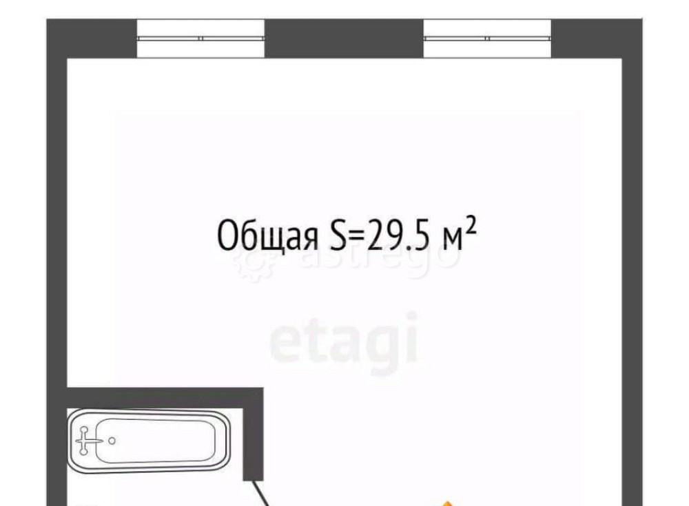 Студия, 29.5 м2, 1/9 эт. Бийск - изображение 5