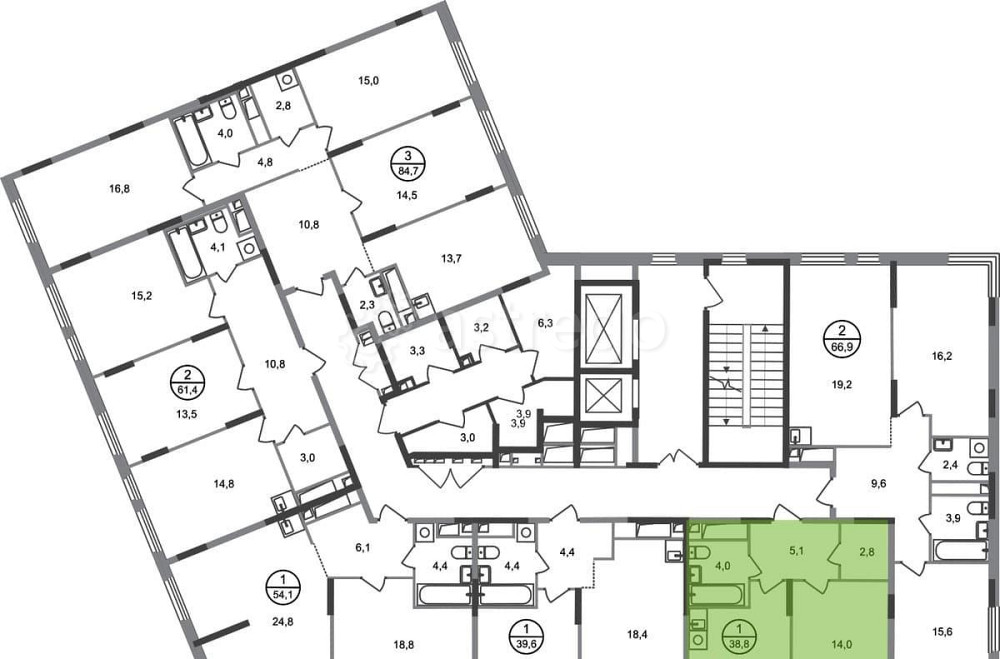 1-комн. квартира, 38 м2, 12/17 эт. Москва - изображение 6