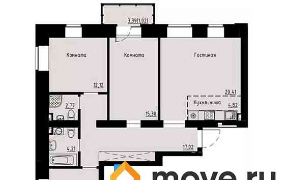 4-комн. квартира, 93.3 м2, 2/8 эт. Красноярск