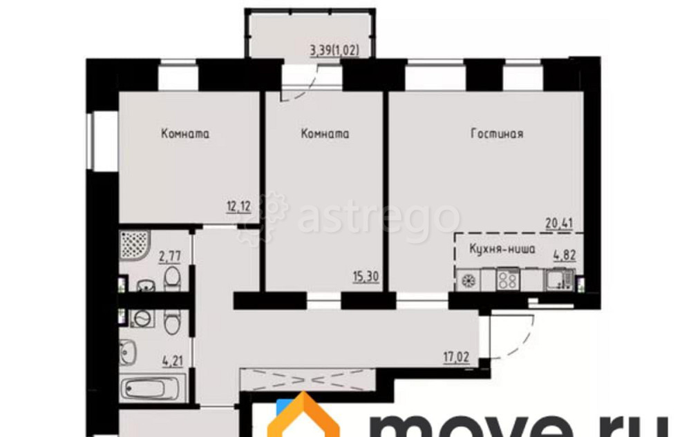 4-комн. квартира, 93.3 м2, 2/8 эт. Красноярск - изображение 1