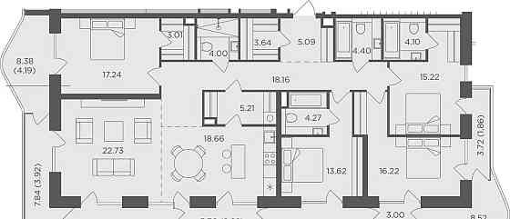 5-комн. квартира, 183.5 м2, 3/19 эт. Москва