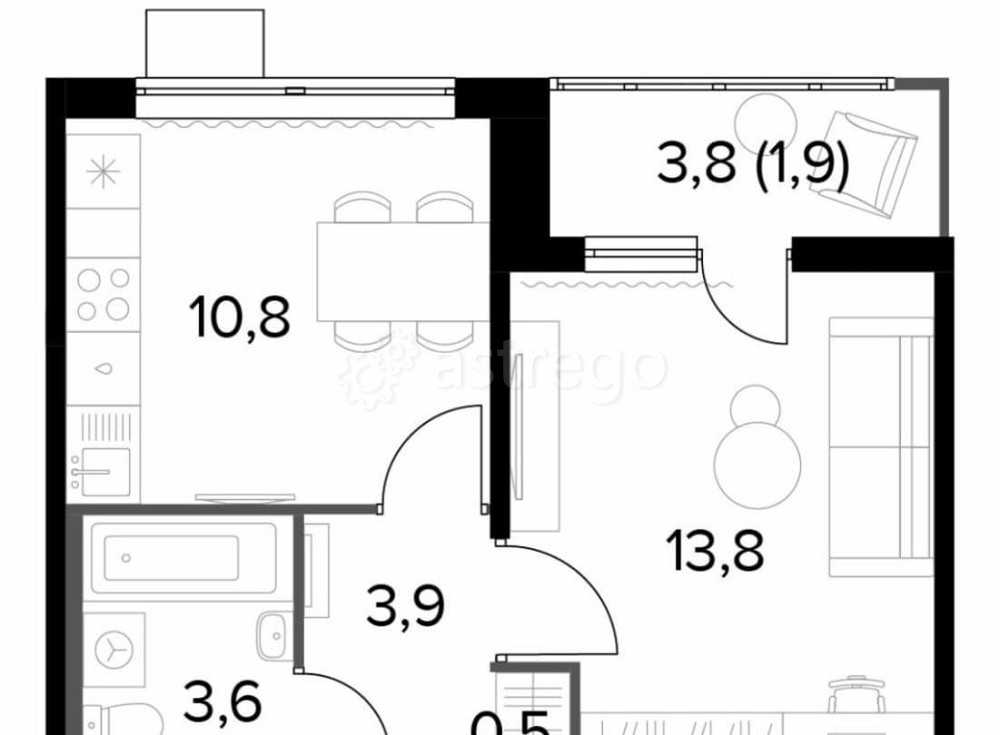 1-комн. квартира, 34.4 м2, 16/24 эт. Люберцы - изображение 6