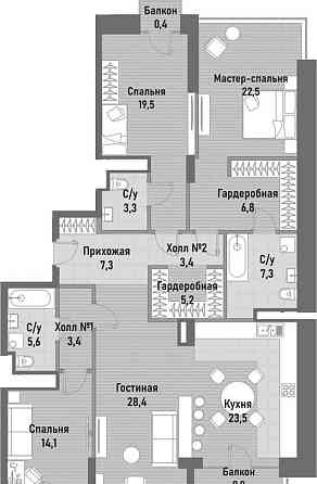 4-комн. квартира, 153.3 м2, 14/14 эт. Москва