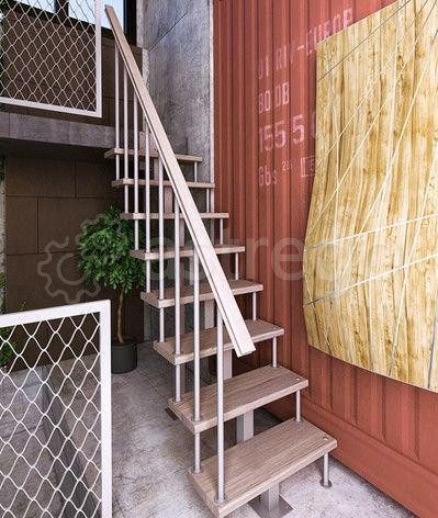 Модульная лестница Линия малогабаритная (прямой марш) металлическая Новосибирск - изображение 1