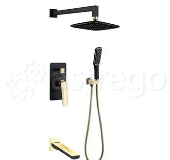 Душевой комплект BOHEME Venturo 384-B-2 Black/Gold Новосибирск - изображение 1