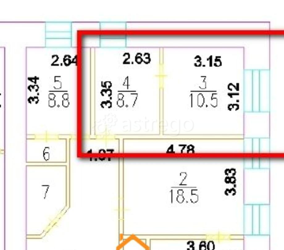 Комната, 33.89 м2, 2/8 эт. Москва - изображение 2