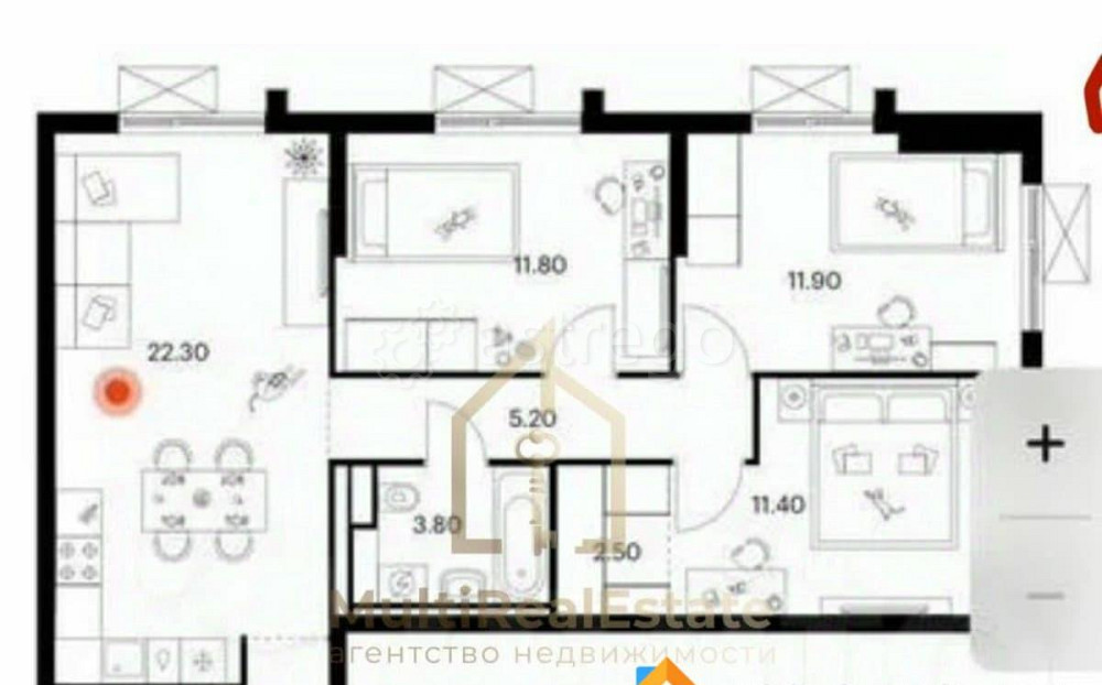 4-комн. квартира, 79.7 м2, 21/22 эт. Москва - изображение 3