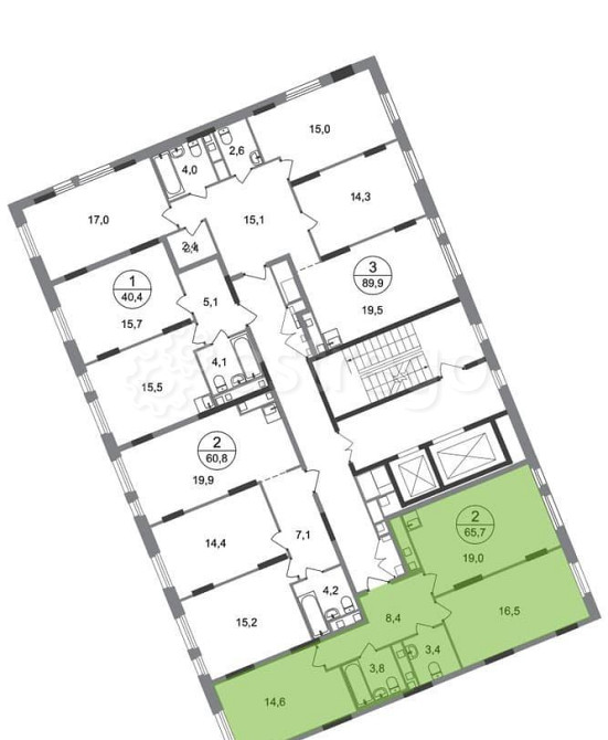 2-комн. квартира, 65 м2, 12/17 эт. Москва - изображение 4