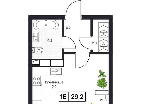 Студия, 29.3 м2, 14/17 эт. Пушкино