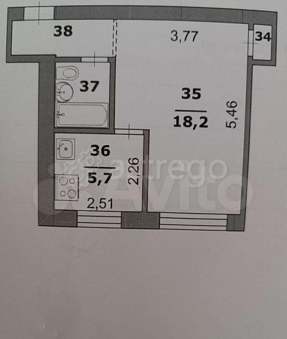 1-комн. квартира, 30 м2, 1/1 эт. Белгород - изображение 5