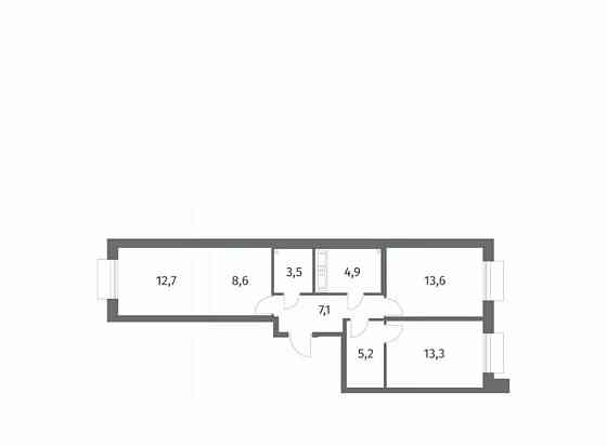3-комн. квартира, 68.9 м2, 2/6 эт. Санкт-Петербург