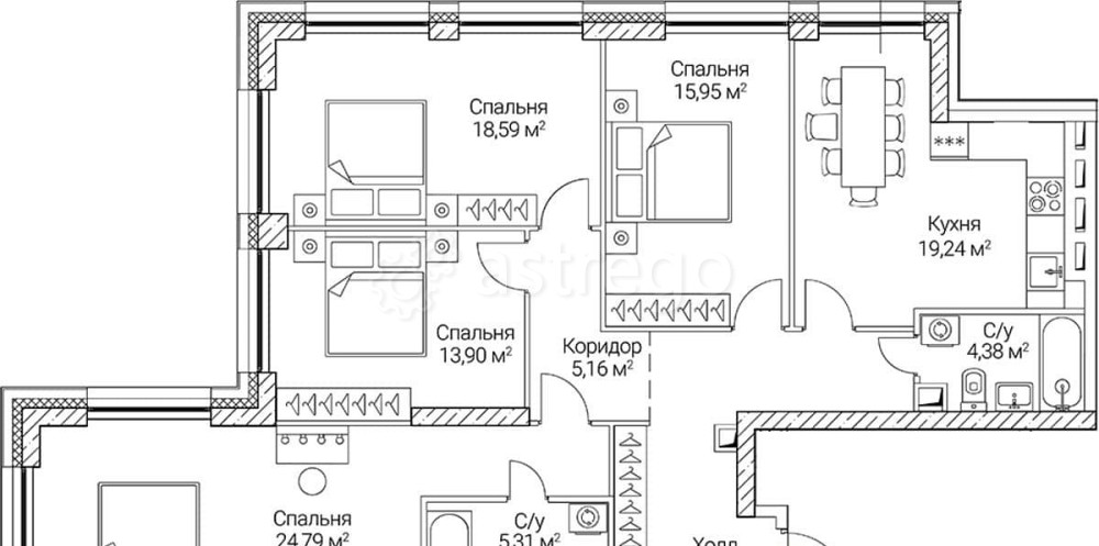 4-комн. квартира, 121.08 м2, 47/51 эт. Москва - изображение 7
