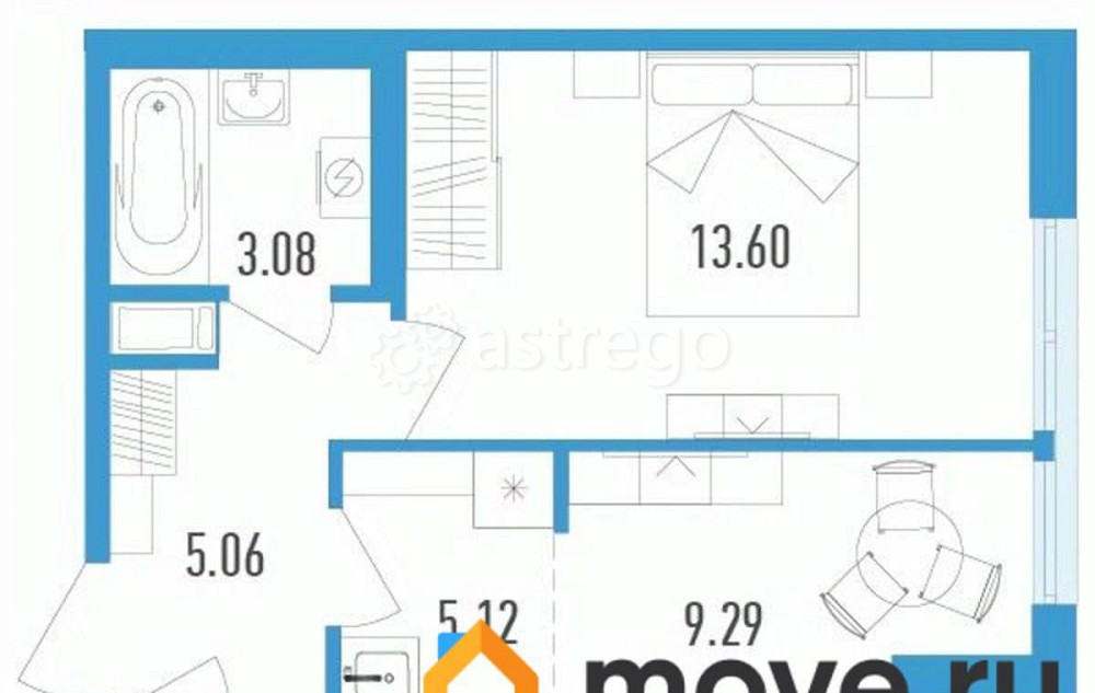 2-комн. квартира, 38.66 м2, 11/12 эт. Санкт-Петербург - изображение 1