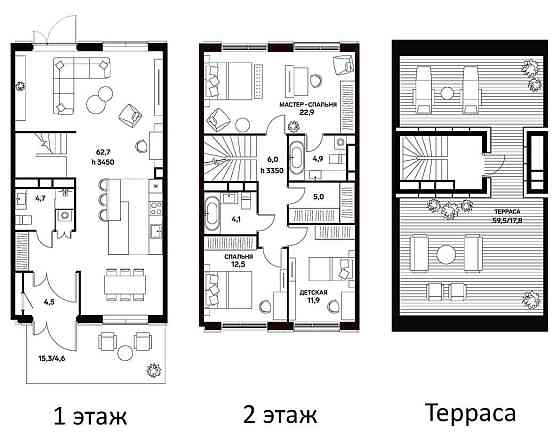Таунхаус, 169.5 м2, 2 эт. Москва