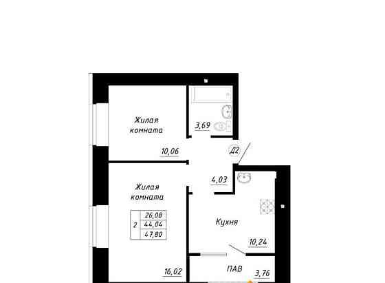 2-комн. квартира, 47.8 м2, 4/14 эт. Стерлитамак