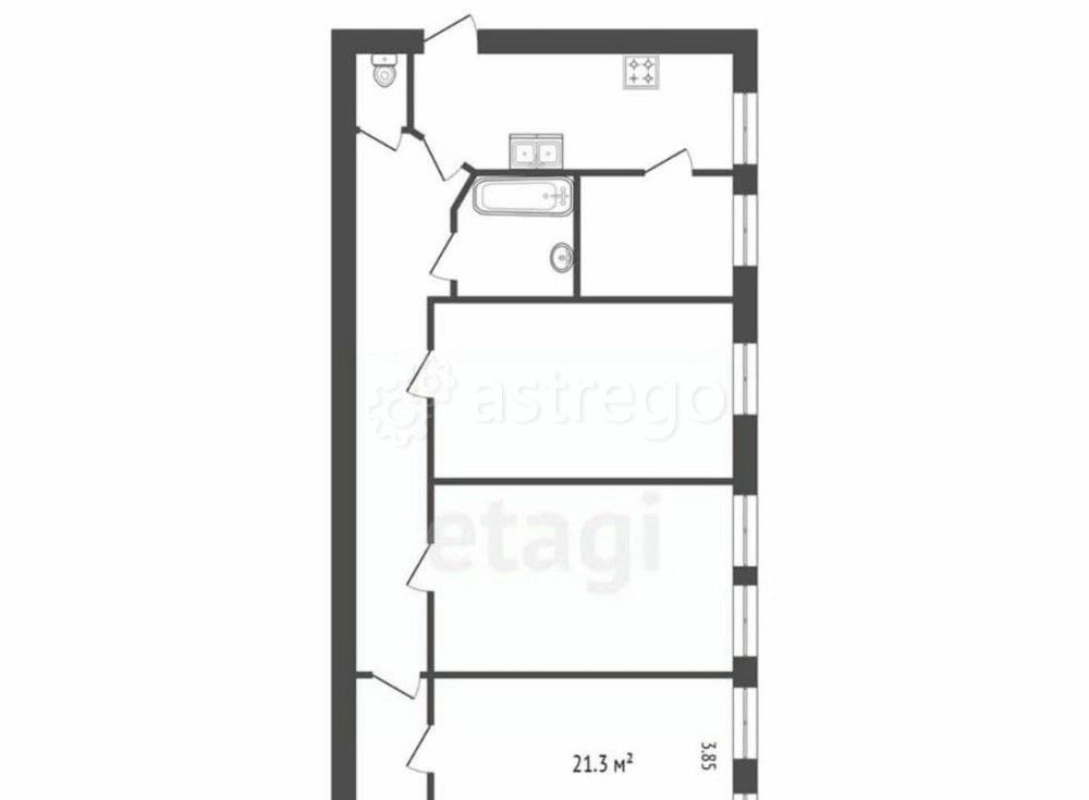 Комната, 21.3 м2, 6/6 эт. Санкт-Петербург - изображение 6