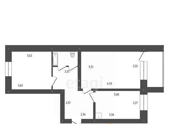 2-комн. квартира, 48 м2, 5/5 эт. Белогорск