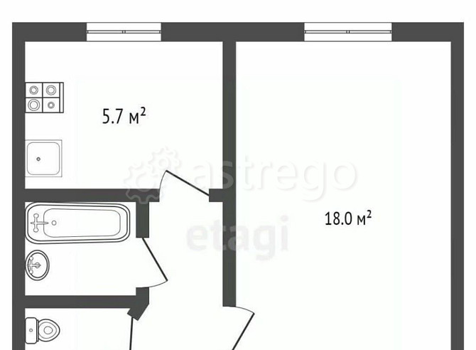 1-комн. квартира, 31.7 м2, 1/5 эт. Стерлитамак - изображение 1