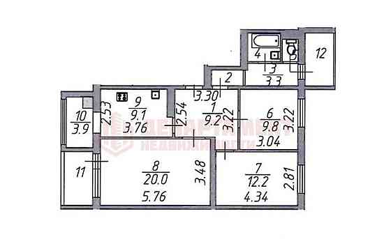 3-комн. квартира, 72.5 м2, 9/9 эт. Астрахань