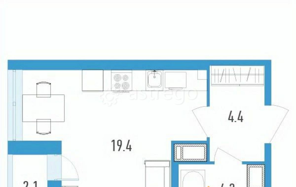 Студия, 29.1 м2, 18/18 эт. Санкт-Петербург - изображение 1
