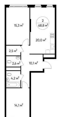 2-комн. квартира, 68 м2, 3/17 эт. Москва