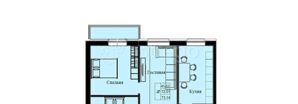 3-комн. квартира, 73.14 м2, 2/10 эт. Красноярск - изображение 1