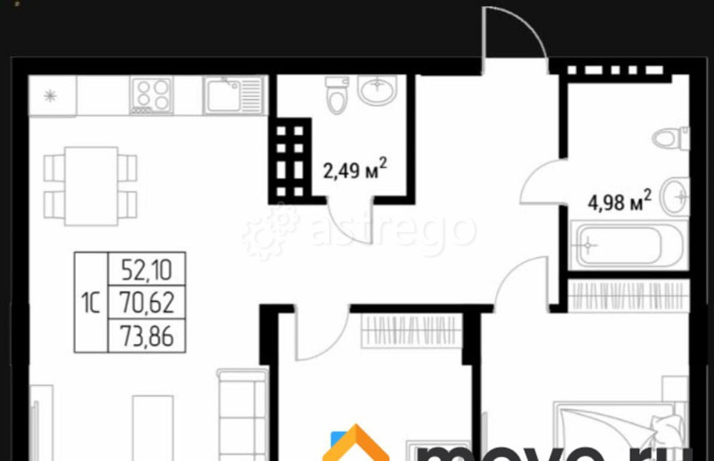 Студия, 73.86 м2, 5/9 эт. Горно-Алтайск - изображение 1
