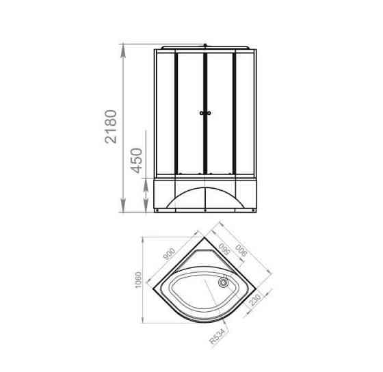 Душевая кабина Delight 99high 90x90 высокий поддон тонированное стекло DOMANI-Spa DS01D99HBT00У 023- Москва
