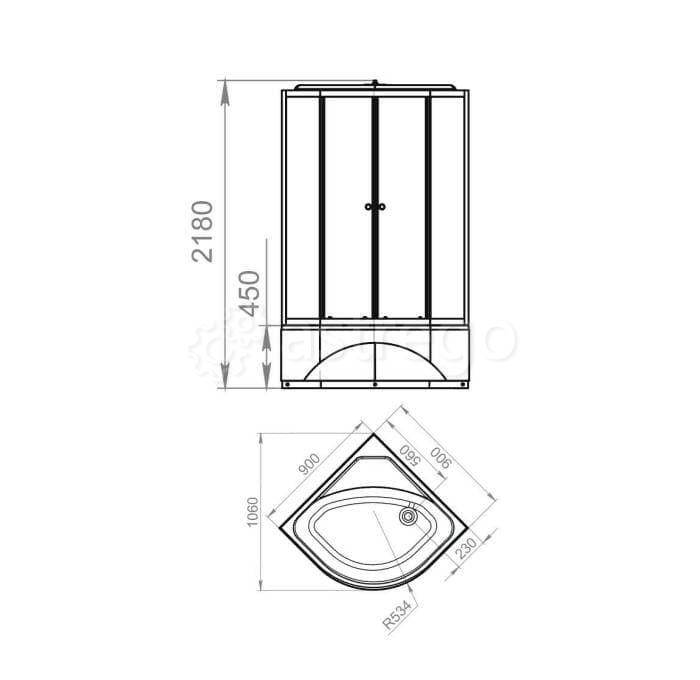 Душевая кабина Delight 99high 90x90 высокий поддон тонированное стекло DOMANI-Spa DS01D99HBT00У 023- Москва - изображение 1