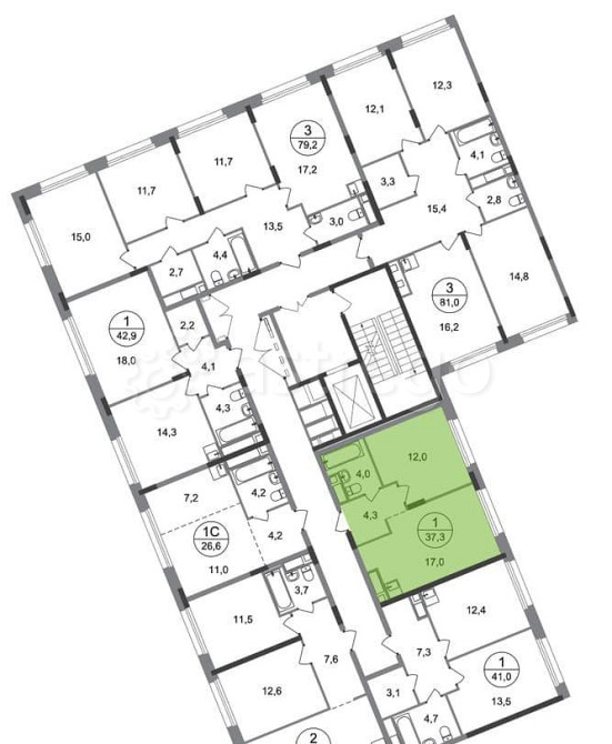 1-комн. квартира, 37 м2, 4/17 эт. Москва - изображение 4