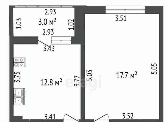 1-комн. квартира, 42.3 м2, 6/12 эт. Стерлитамак