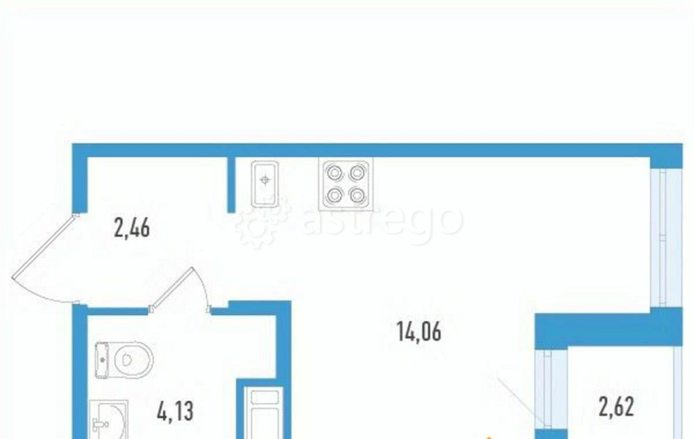Студия, 21.96 м2, 12/12 эт. Санкт-Петербург - изображение 1
