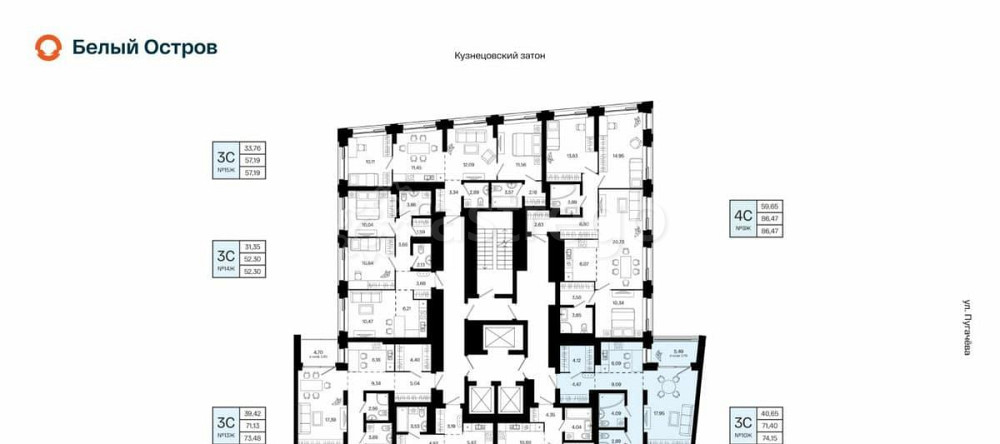 3-комн. квартира, 74.15 м2, 4/31 эт. Уфа - изображение 1