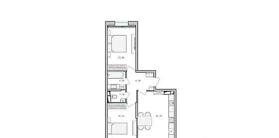 2-комн. квартира, 72.8 м2, 8/17 эт. Пушкино
