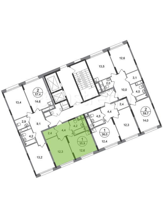 1-комн. квартира, 35 м2, 3/17 эт. Москва - изображение 4
