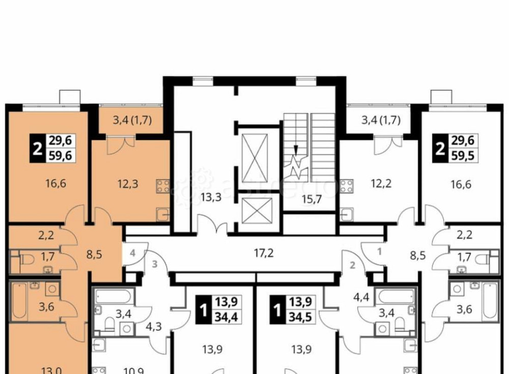 2-комн. квартира, 59.3 м2, 21/24 эт. Люберцы - изображение 3