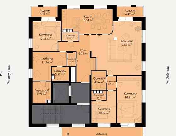 5-комн. квартира, 153 м2, 8/8 эт. Благовещенск