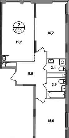 2-комн. квартира, 66 м2, 14/17 эт. Москва