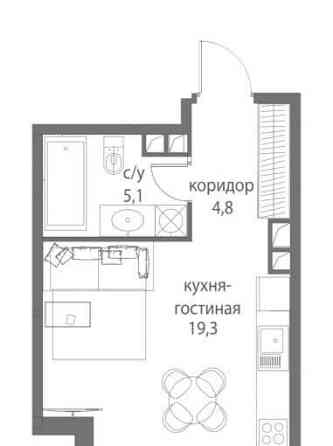 1-комн. квартира, 28 м2, 3/9 эт. Москва