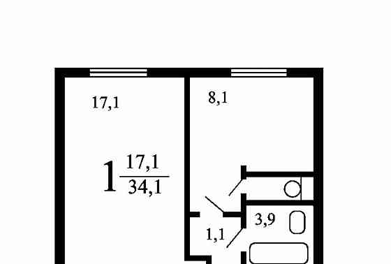 1-комн. квартира, 40 м2, 5/9 эт. Москва